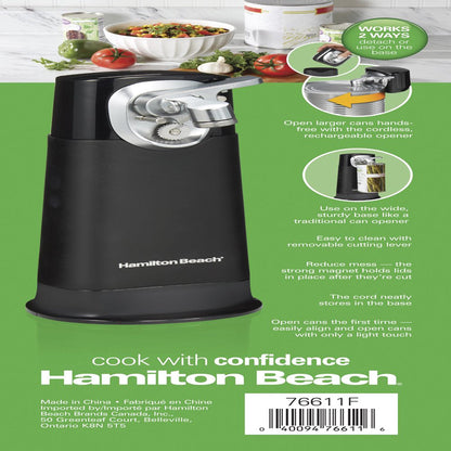 Flexcut Electric Can Opener, Cordless, Black with Chrome Accents, Model 76611