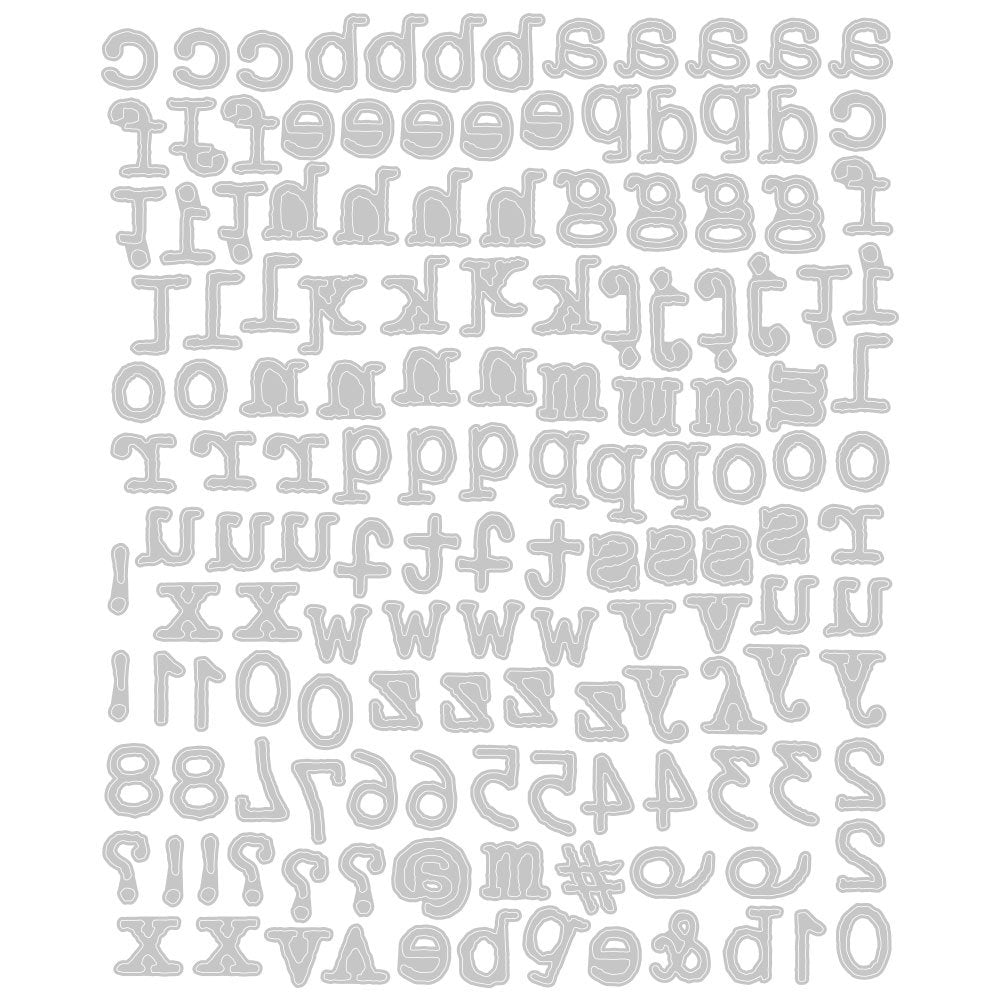 Thinlits Die Set 146 Pack, Alphanumeric Tiny Type Lower by Tim Holtz