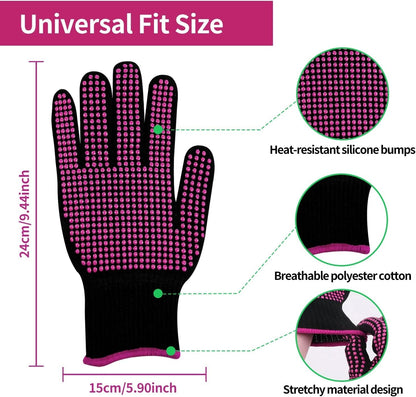 Heat Resistant Gloves for Sublimation - 2Pcs Heat Gloves for Sublimation with Silicone Bumps, Heat Resistant Work Gloves for Women, Universal Fit Size 9.44 * 5.9In