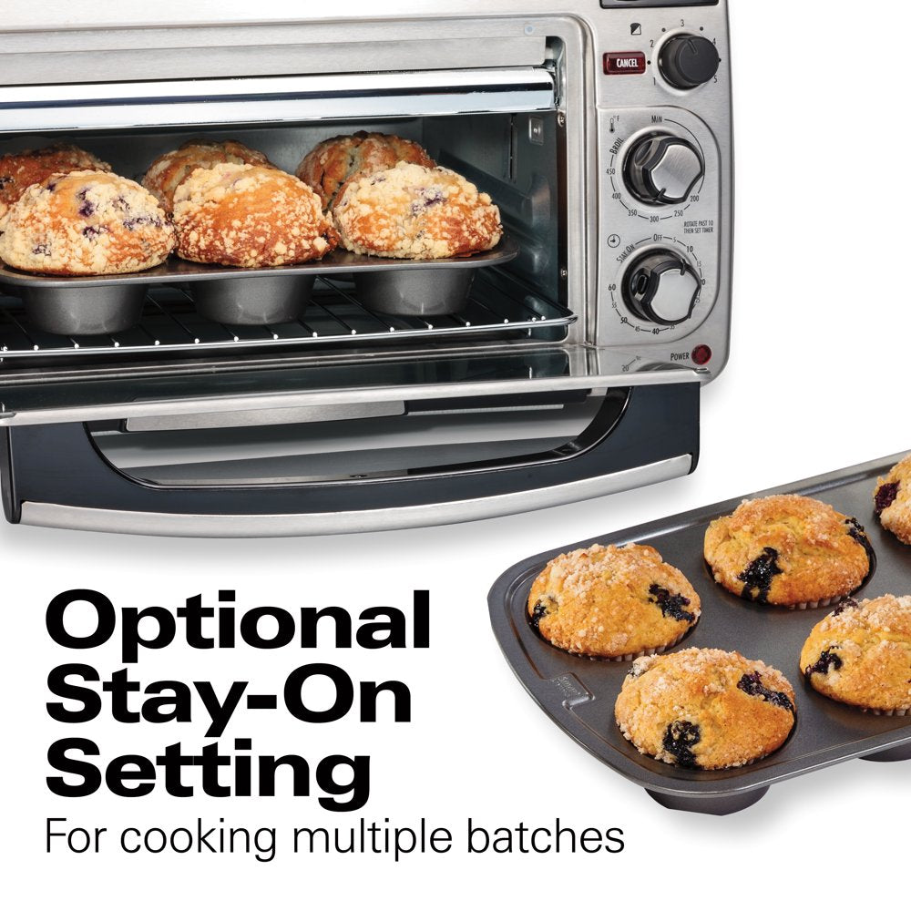 2-In-1 Countertop Oven and Long Slot Toaster, Stainless Steel, 60 Minute Timer and Automatic Shut off , 31156