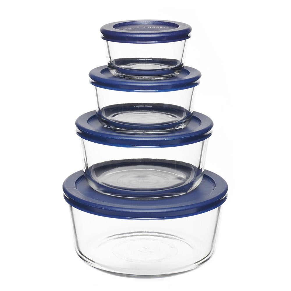 Glass Food Storage Containers with Lids, 8 Piece Set