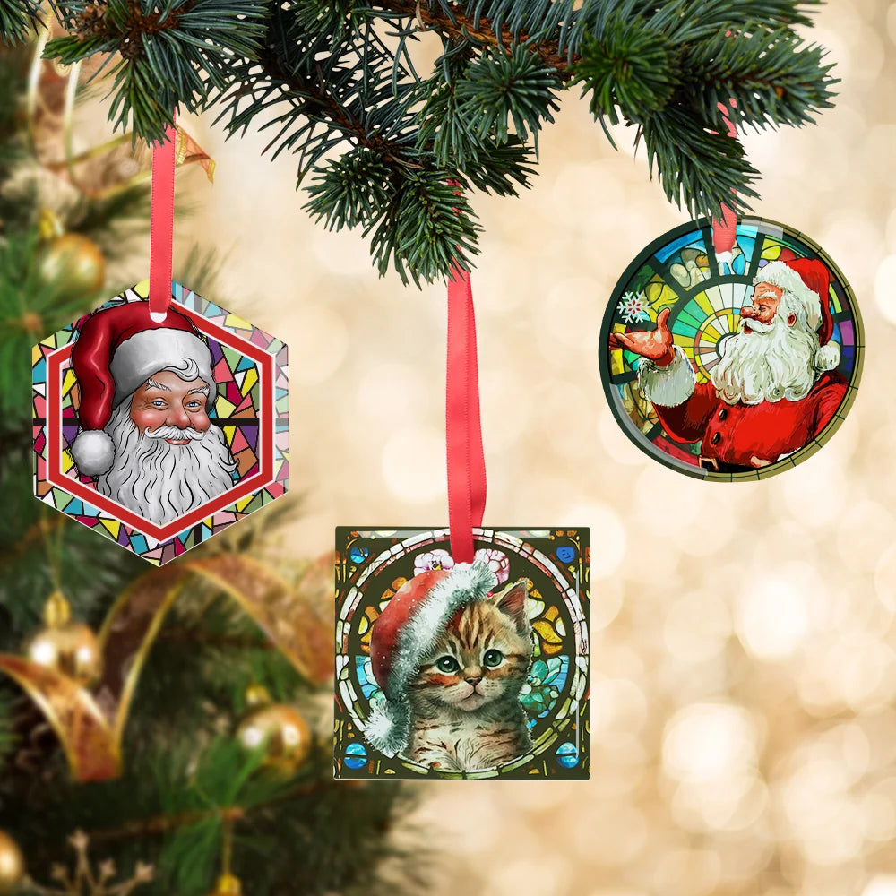 Sublimation Blanks Ornament Glass Frosted 3" Hexagon 24 PCS