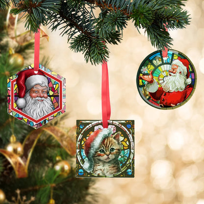Sublimation Blanks Ornament Glass Frosted 3" Hexagon 24 PCS