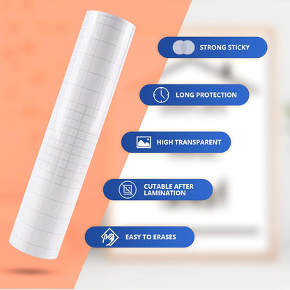 Clear Self-Adhesive Laminating Vinyl Roll-12 X50Ft Non Thermal Laminating Film,No Machine Needed Clear Vinyl Laminate for Stickers