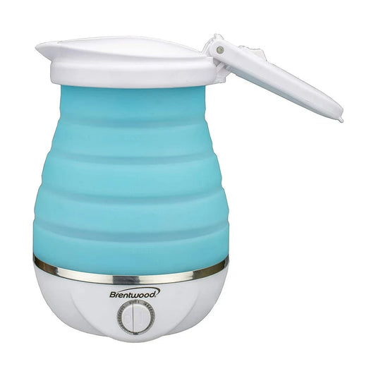 KT-1508BL Dual Voltage 120/220V 0.8L Collapsible Travel Kettle - Blue