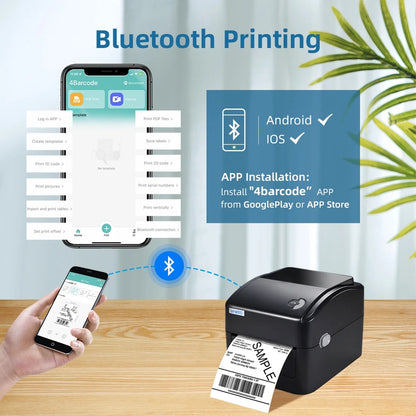 420 Bluetooth Thermal Label Printer , 4X6 Label Printer for Shipping Packages, Compatible with Windows Smartphone