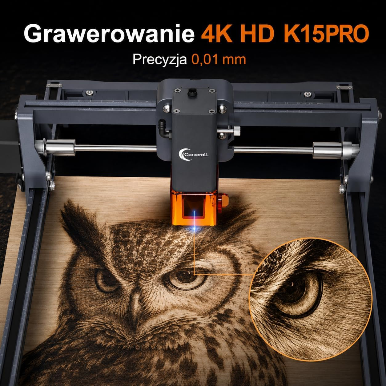 Laser Engraver, Carverall K15 Pro 5W Laser Engraving Machine for Beginners DIY High Accuracy 200X300Mm (Near A4) Portable CNC Laser Cutter for Wood Coated Metal Acrylic Leather, 5000Mw, Class 1