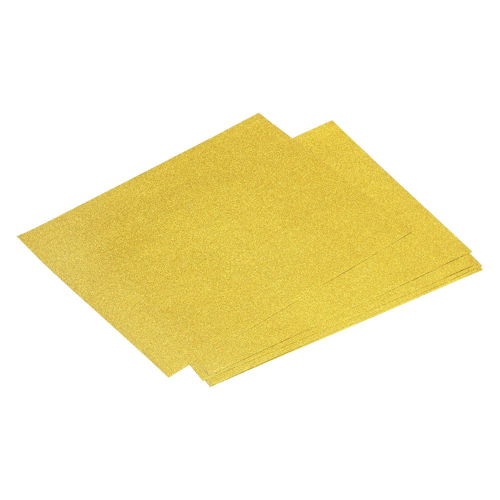 5 Sheets Glitter Cardstock Paper for DIY, 7.8 Inch X 11.8 Inch, Gold Tone, 80Gsm