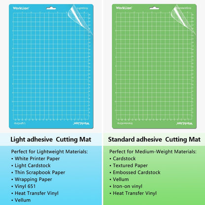 Worklion Cutting Mat for Cricut Joy Xtra: 8.5"X12", 6 Pack (4 Standardgrip & 2 Lightgrip) - Machine Accessories