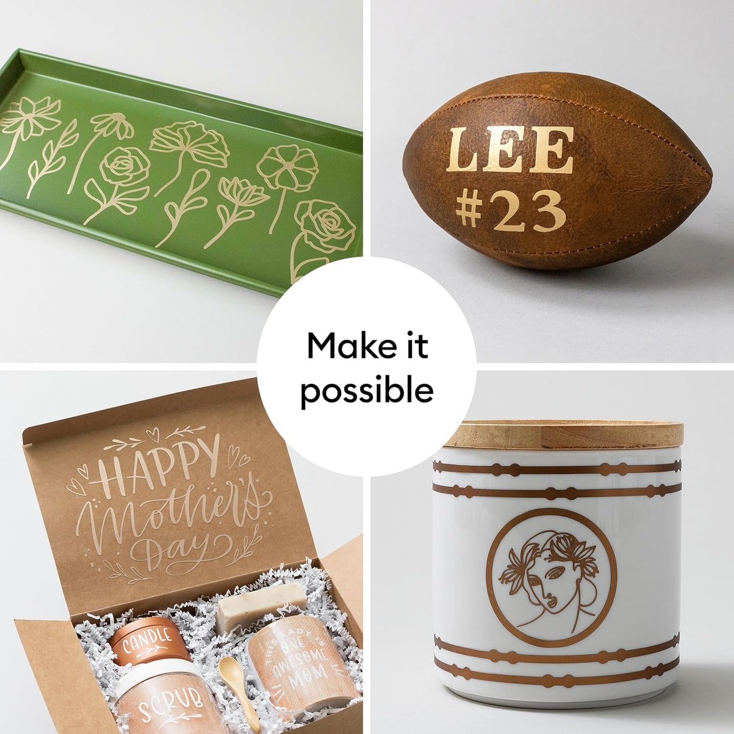 Cricut® Foil Vinyl - Gold - 12 in X 10 Ft - DIY Personalized Decals, Labels, & More - Metallic Finish - Long Lasting - Optimized Cutting Machines