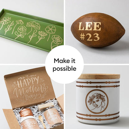 Cricut® Foil Vinyl - Gold - 12 in X 10 Ft - DIY Personalized Decals, Labels, & More - Metallic Finish - Long Lasting - Optimized Cutting Machines