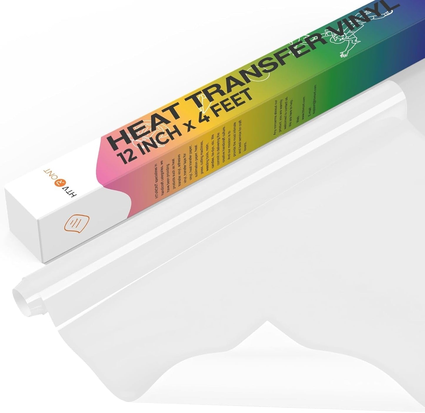 HTV Vinyl Rolls Heat Transfer Vinyl - 12" X 8Ft Black Iron on Vinyl+ 12" X 4FT White HTV for T-Shirts