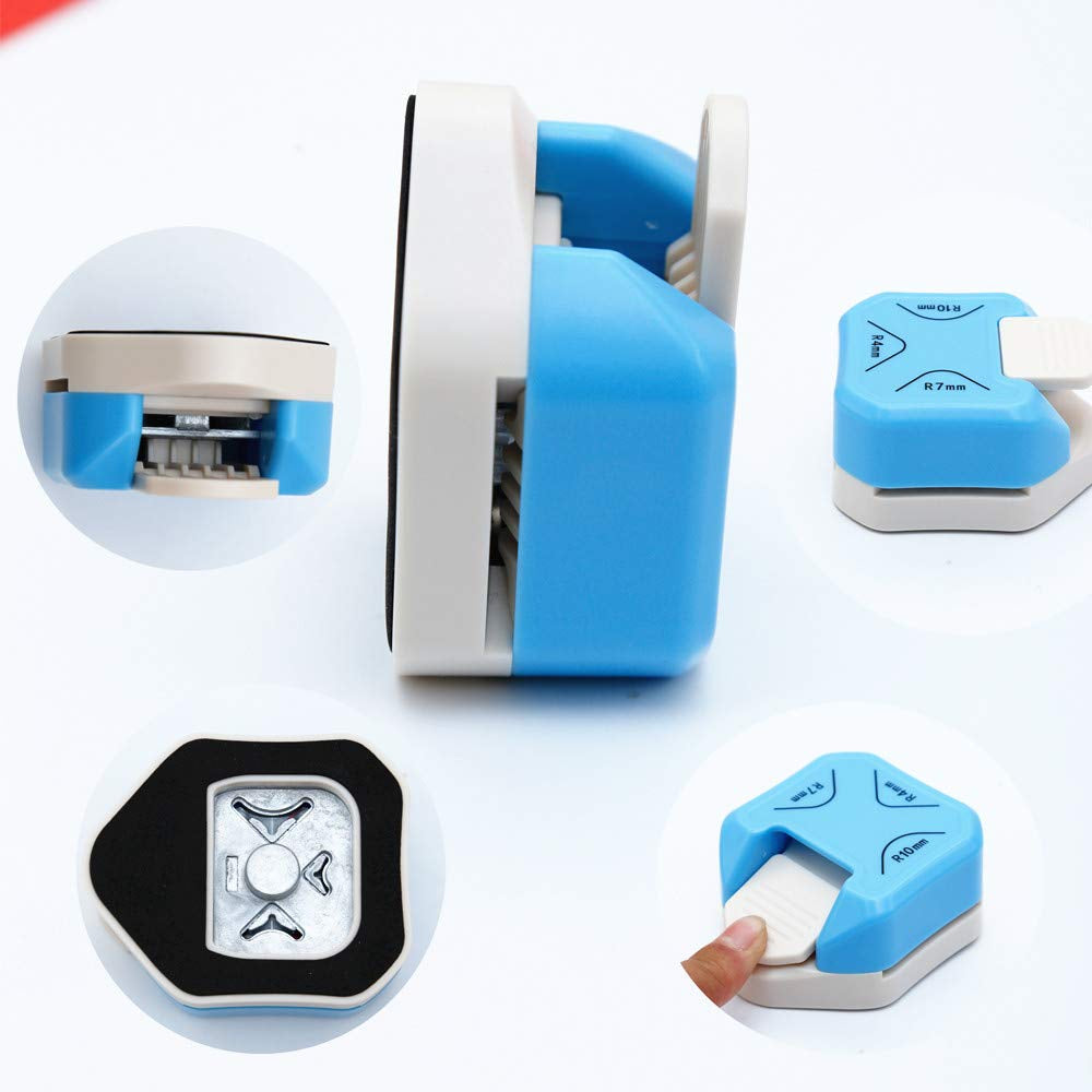 QIQQIKIN Paper Corner Rounder 3 in 1 （R4Mm+R7Mm+R10Mm）， Punches for Crafts， Cutter ，Envelope Punch Board ，Hole Puncher， Laminate, DIY Projects, Photo Cutter,Card Making Scrapbooking and Journaling