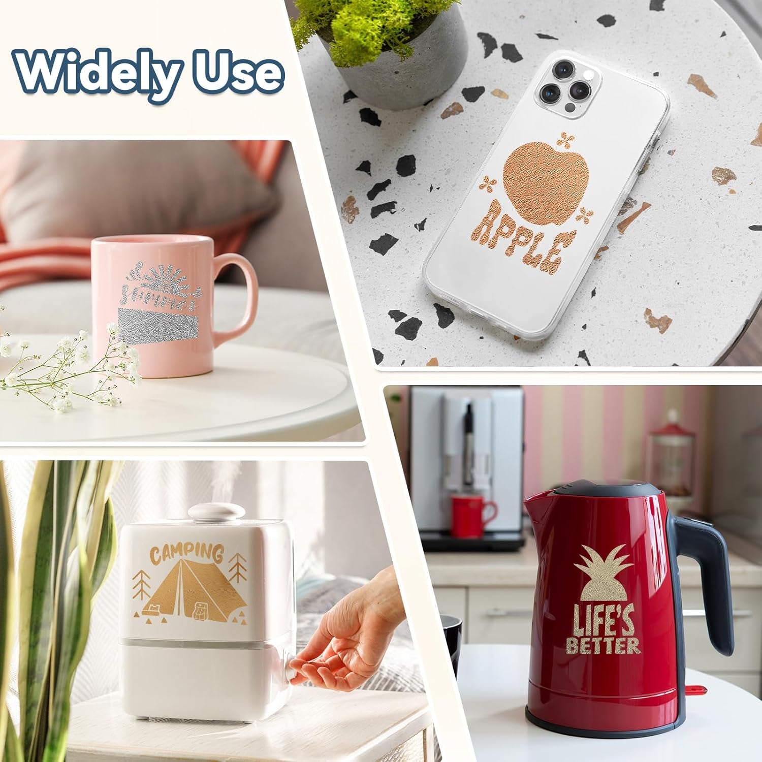 Rose Gold Textured Metallic Vinyl 6Ft & 8Ft Black Heat Transfer Vinyl