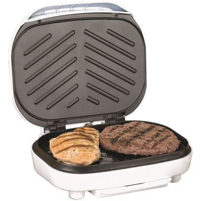 Brentwood TS-605 Non-Stick 750W Indoor Electric Contact Grill, White