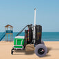 Beach Cart for Sand, 23" X 15" Cargo Deck, 13" TPU Balloon Wheels, 165LBS Loading