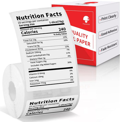 Phomemo Thermal Label Paper for M110 M200 M120 M220 M150 M250 M260 M108 M100 Label Printer, Self-Adhesive Thermal Paper for Clothing, Retail, Mailing, Barcode, White Sticker Labels, 40Mm X 60Mm