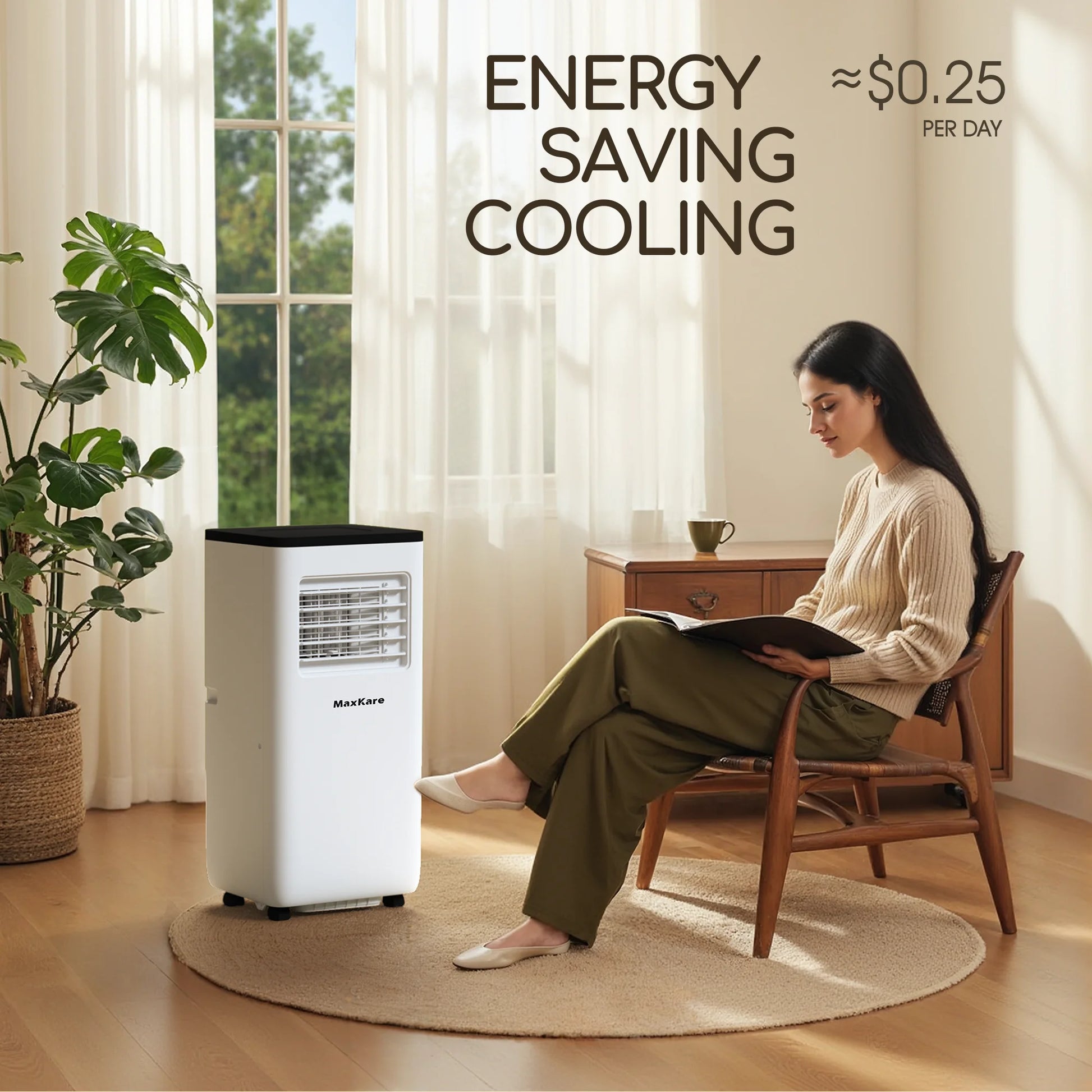 10000 BTU Portable Air Conditioner for Room up to 450 Sq.Ft, 3-In-1 AC Unit with Remote Control - White