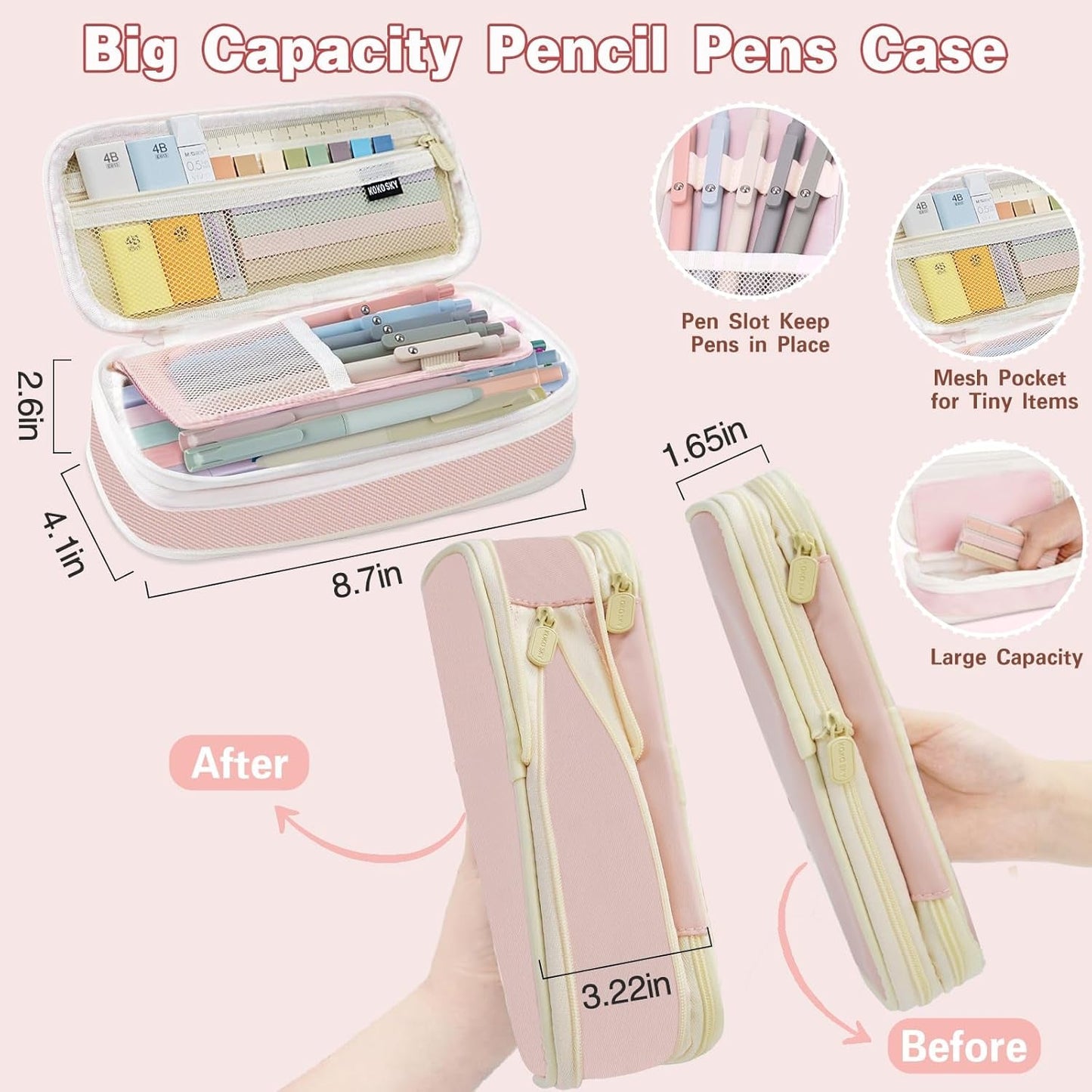 52 PCS Aesthetic School Supplies with Highlighters, Mechanical Pencils, Color Ink Gel Pens, Pencil Case, Bible Study Supplies, Pens Pencils and Highlighters Set, Stationary Set for Student