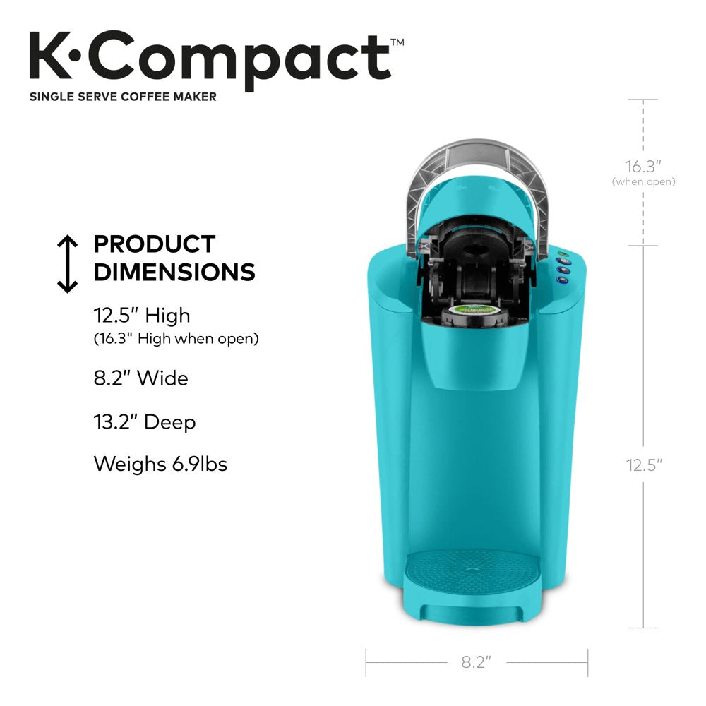 K-Compact Single-Serve K-Cup Pod Coffee Maker, Turquoise