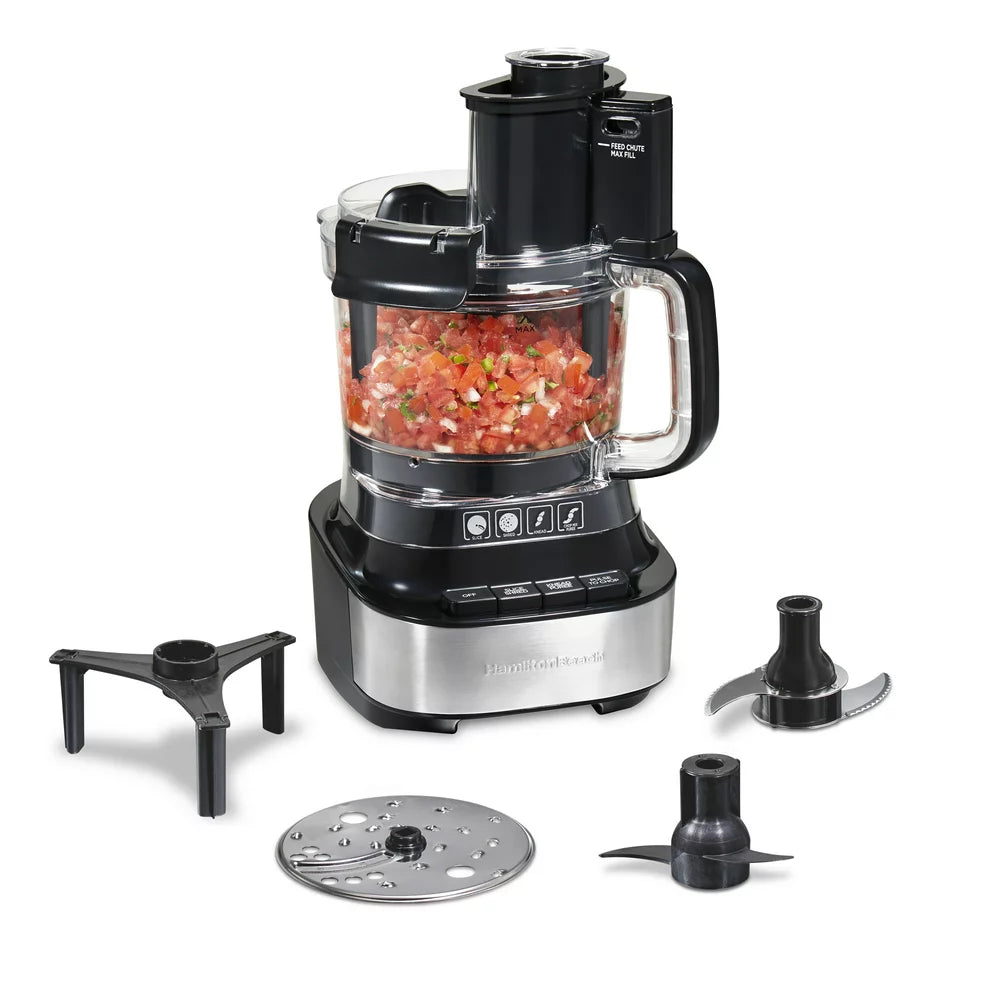 Stack & Snap Food Processor with Bowl Scraper, 10 Cup Capacity, Black, New, 70822F