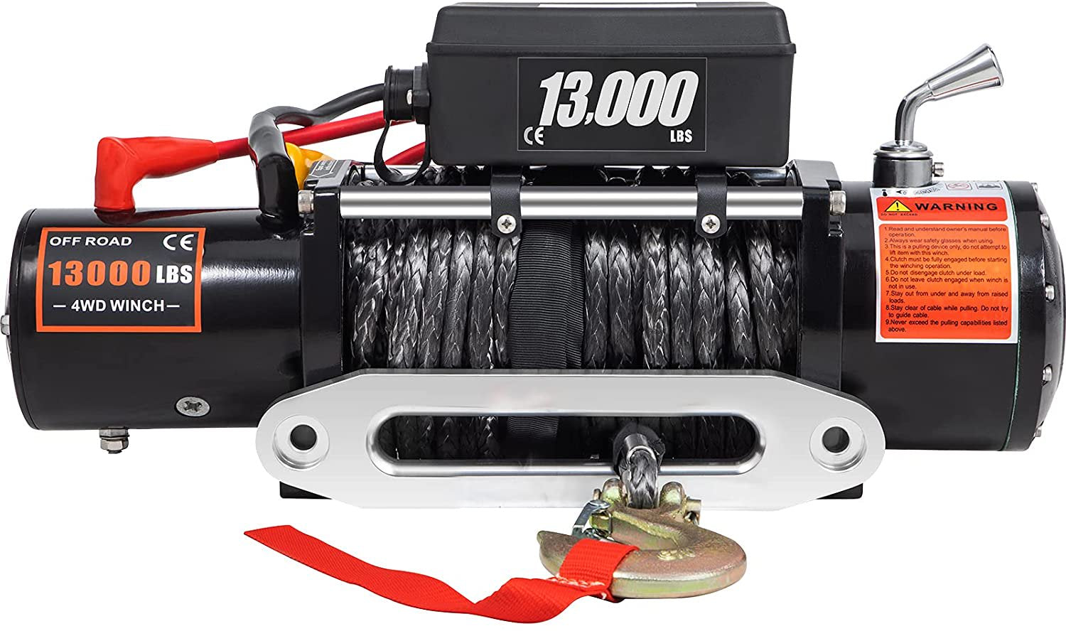 Electric Winch 13000Lbs, Truck Winch Compatible with Jeep Truck SUV 80Ft/20M, Synthetic Rope 12V Power Winch with Wireless Long-Distance Control, Powerful Motor for ATV UTV off Road Trailer