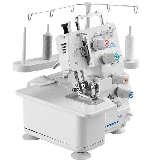 Serger Overlock Sewing Machine, 1250 Stitches per Minute, 3 and 4 Thread Capability, with LED Light and Strong Suction Feet, Heavy-Duty Metal Frame Sewing Machine for Various Fabrics, White