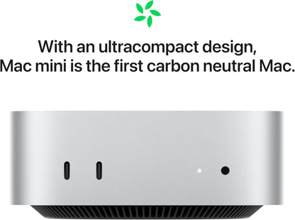 Apple 2024 Mac Mini Desktop Computer with M4 Chip with 10‑Core CPU and 10‑Core GPU: Built for Apple Intelligence, 16GB Unified Memory, 256GB SSD Storage, Gigabit Ethernet. Works with Iphone/Ipad