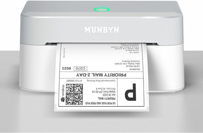 MUNBYN Bluetooth Thermal Label Printer RW403B, Wireless 4X6 Shipping Label Printer for Small Business, Compatible with Android, Iphone, Windows, Mac, Chromebook, Print Width 1.57"-4.25" (Grey)