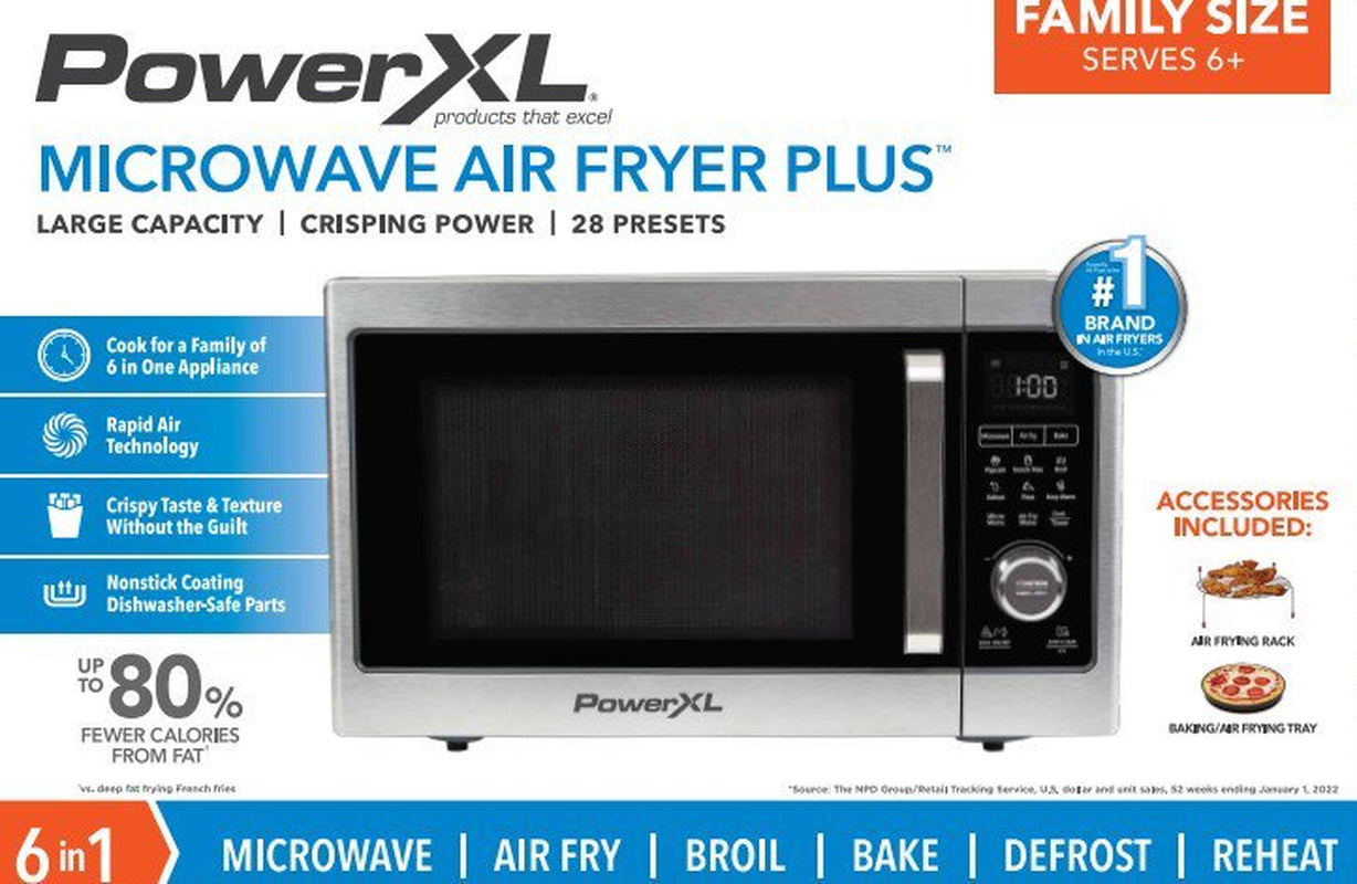 Microwave Air Fryer Plus, Stainless Steel / Black, 1Cu. Ft.