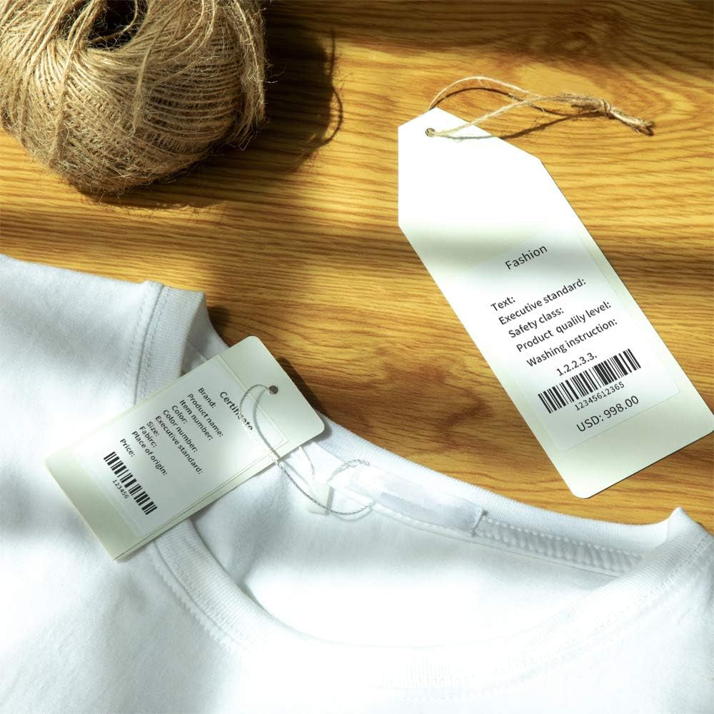 Phomemo Labels for M110 M120 M221 M200 M220 M150 M250 M260 M108 M100 Label Printer, Thermal Paper for Small Business, Barcode, Address, Clothing, Black on White 1.97"X3.15"(50X80Mm) 100Label/Roll