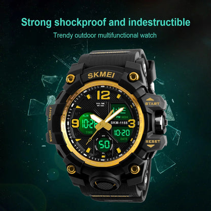 Men'S Digital Sports Watch, Large Face Military Waterproof Watches for Men with Stopwatch Alarm LED Back Light Sports Watch,Gold