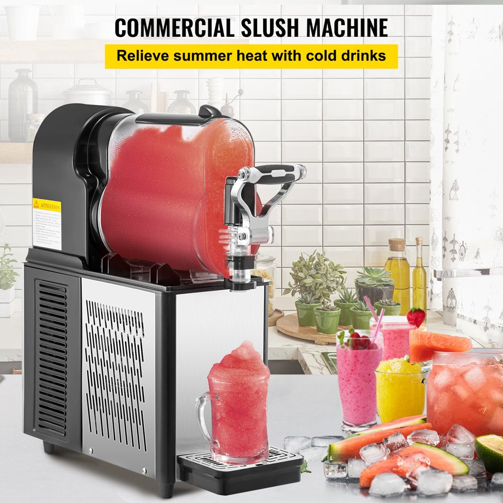 brand Commercial Slushy Machine,3L Margarita Machine, Single Bowl Stainless Steel Frozen Drink Slush Machine,Black