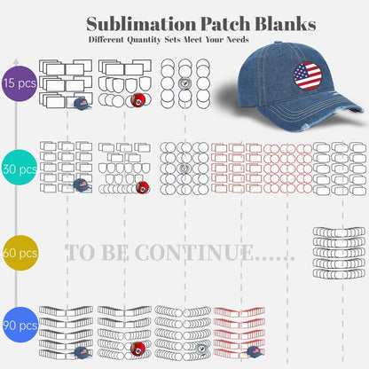 30 Pcs Sublimation Patches - Iron on Blank Patches for DIY Crafts Hats Caps Backpack Uniforms (Round / 30Pcs)