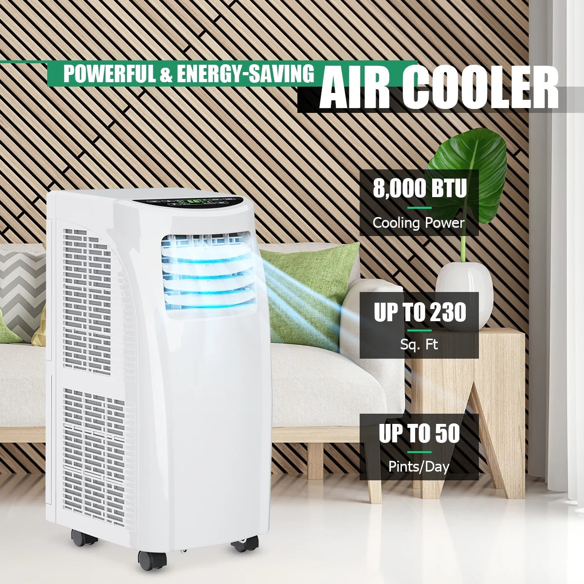 Portable Air Conditioner 5500 BTU (8000BTU ASHRAE) Dehumidifier