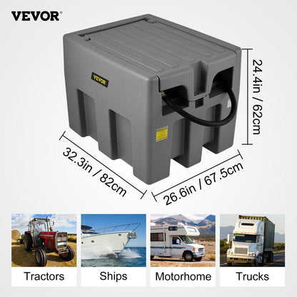 Portable Diesel Tank, 58 Gallon Capacity & 10 GPM Flow Rate, Diesel Fuel Tank with 12V Electric Transfer Pump and 13.1Ft Rubber Hose, PE Diesel Transfer Tank for Easy Fuel Transportation,Gary