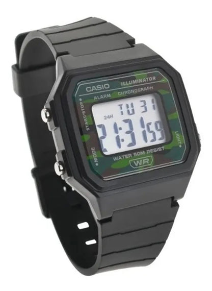 Men'S Classic Black Digital Watch with Camouflage Accents - W-217H-3BV