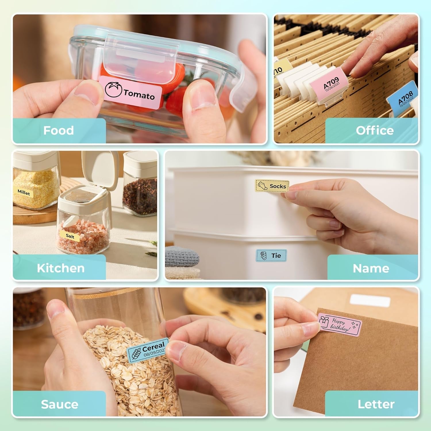 NELKO Genuine P21 Label Maker Tape, Adapted Label Print Paper, 14X40Mm (0.55"X1.57"), Standard Laminated Office Labeling Tape Replacement, Multipurpose of P21, 180 Tapes/Roll, 3-Roll, Blue/Yellow/Pink
