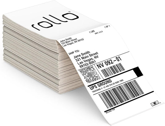 Direct Thermal Shipping Labels - Pack of 500 4X6 Thermal Labels Fanfold - Perforated and Strong Adhesive (Commercial Grade)