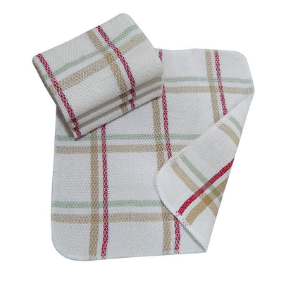 4-Piece Kitchen Scrubber Dishcloth Set, Tan Stripe