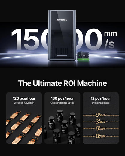 F2 Ultra Single 60W MOPA Fiber Laser Engraver, 100+ Color Metal Engraving, Dual 48MP Cameras, Auto Streamline, 15,000Mm/S Ultra-Fast, AI Powered 3D Laser Engraving Machine