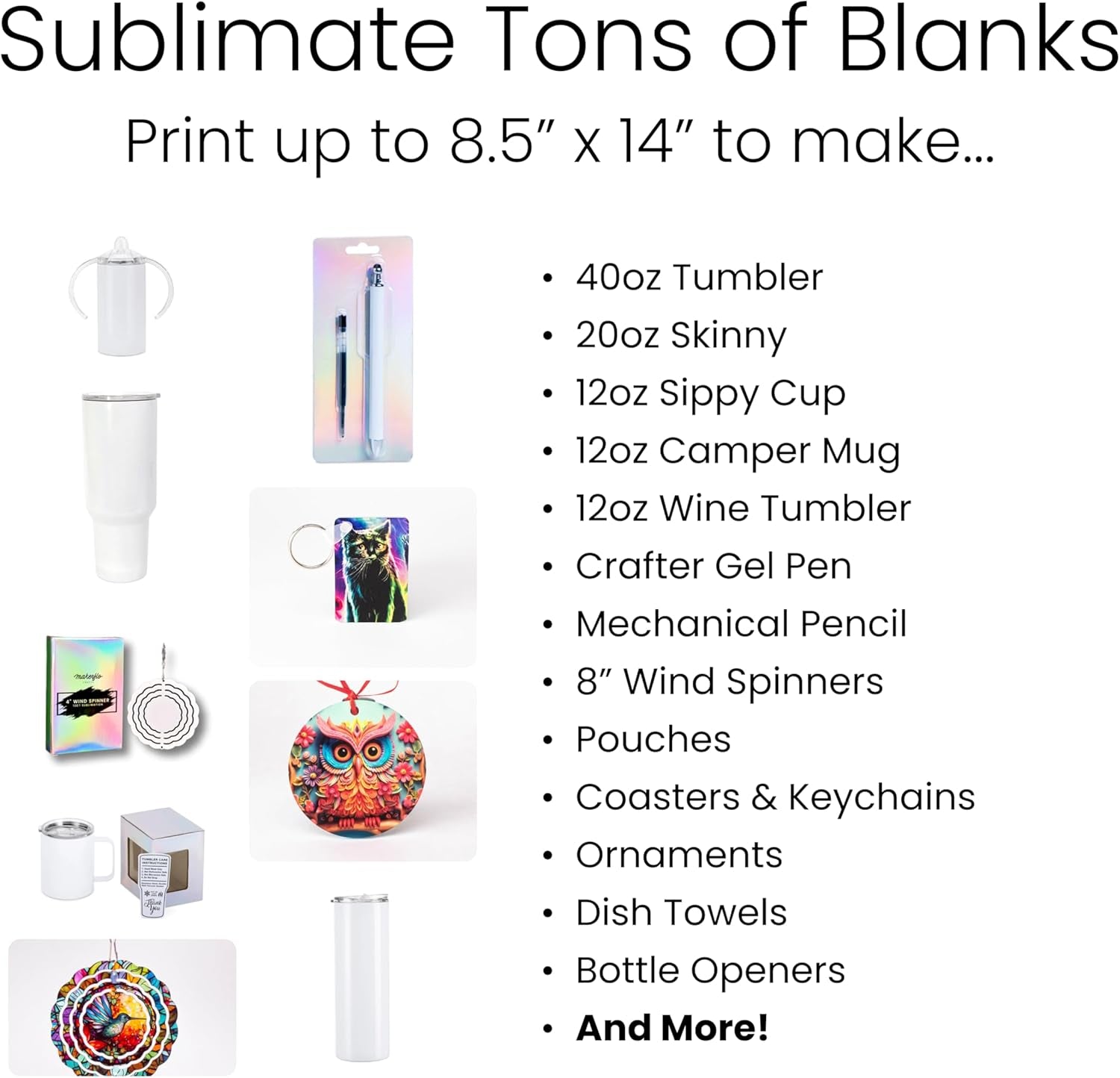 Epson Surecolor F170 Sublimation Starter Kit – Printer with CMYK Ink Set, Design Pack, 10 Sublimation Tumbler Pack, Sublimation Paper, Tape – Perfect for Beginners & Small Business