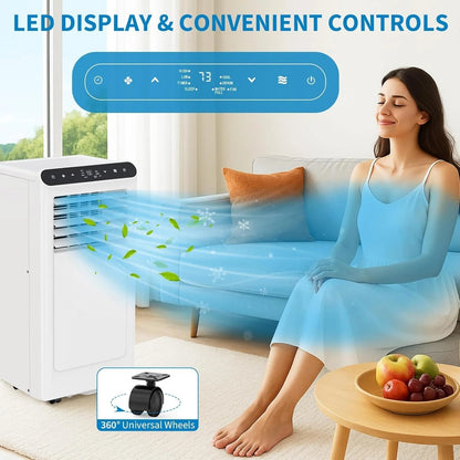 8,000 BTU Portable Air Conditioner: Cools Rooms up to 350 Sq. Ft,3-In-1 Unit with Remote Control