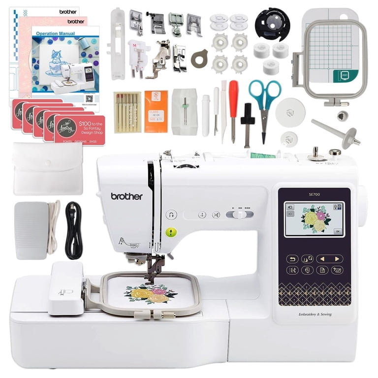 Brother SE700 Embroidery & Sewing Machine with 90 Spools, Artspira Software & Accessories