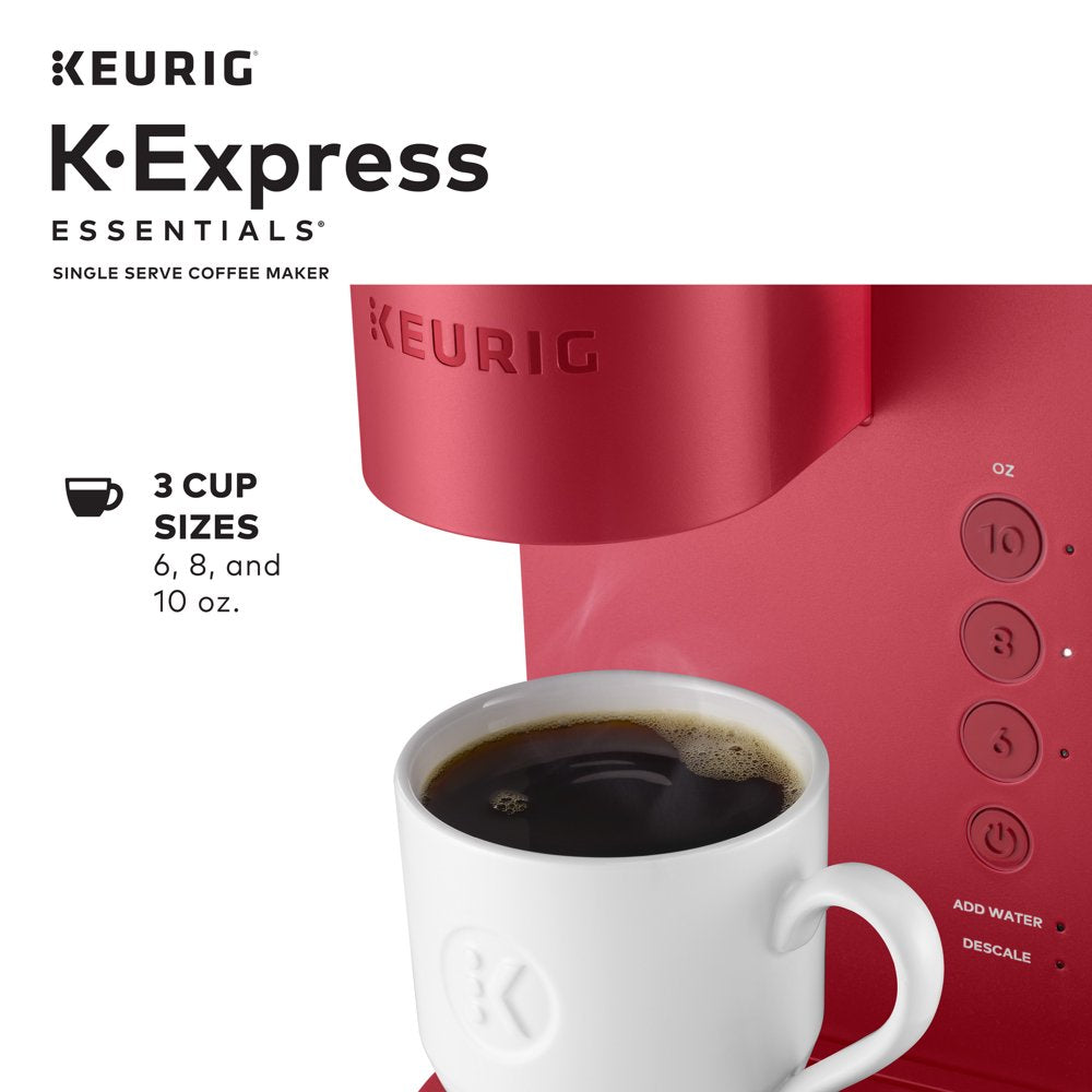 K-Express Essentials Single-Serve K-Cup Pod Coffee Maker, Red