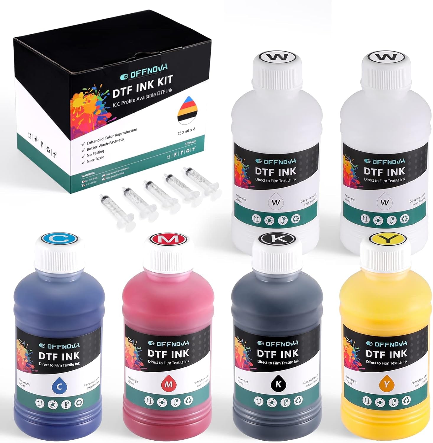 OFFNOVA Premium DTF Ink 1500ML, DTF Ink Refill for DTF Inkjet Printer ...
