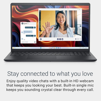Dell 15 Laptop Dc15255-15.6-Inch FHD 120Hz Display, AMD Ryzen 5-7520U, 8GB LPDDR5 RAM, 512GB SSD, Radeon 610M Graphics, Windows 11 Home, Onsite Service - Carbon Black