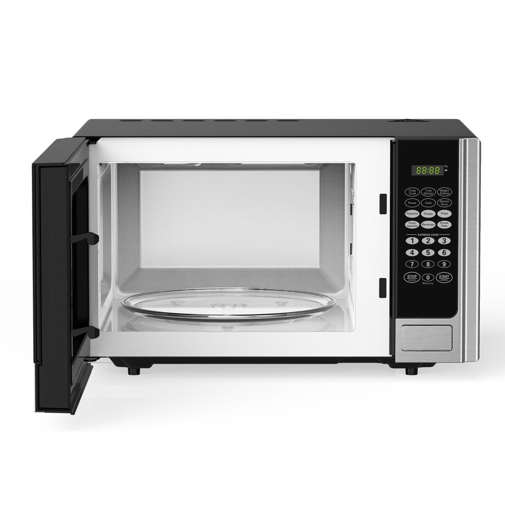 900 Watt 0.9 Cubic Feet Counter Microwave Oven, Stainless Steel