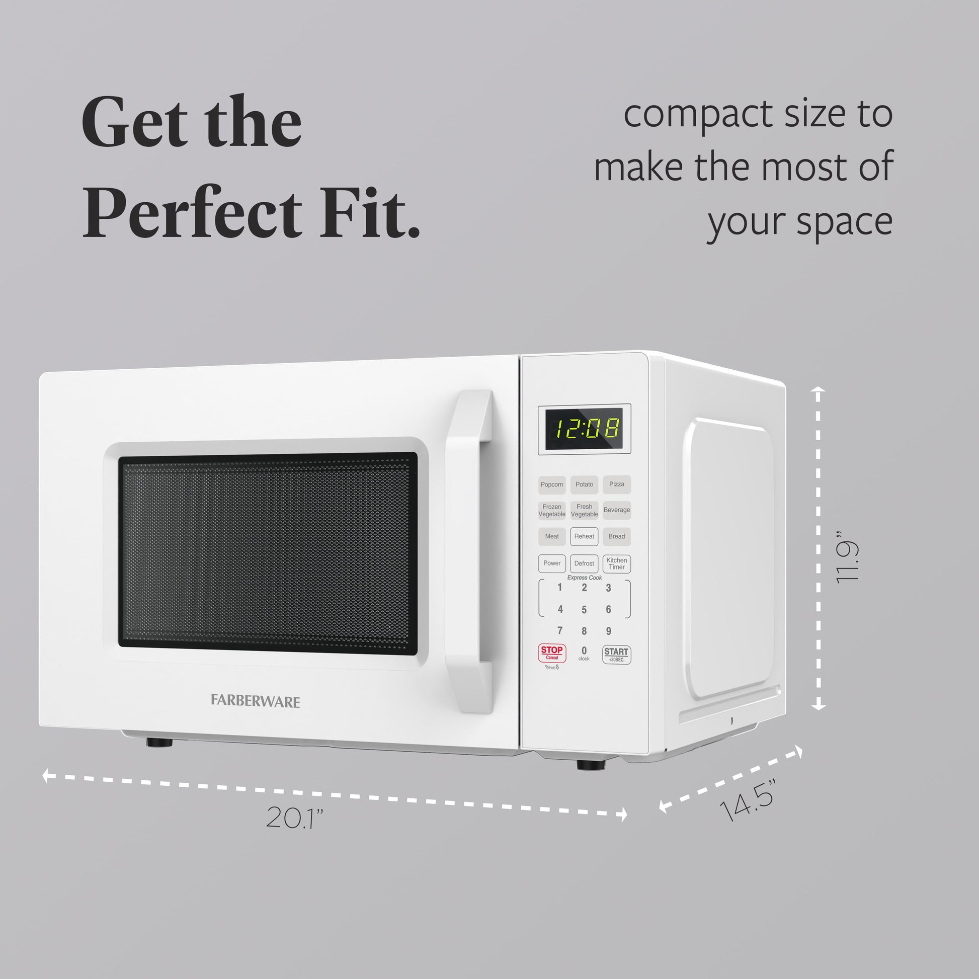1.1 Cu. Ft. 1000-Watt Compact Microwave Oven, White