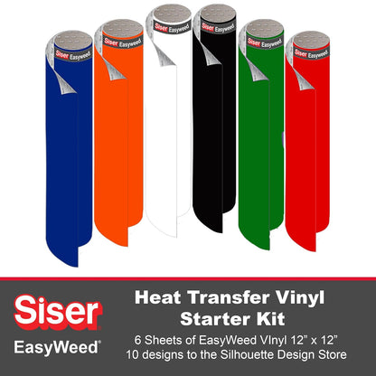 Cameo 5 Bundle with Vinyl and Heat Transfer Starter Kits, 24 Pack of Pens, Tool Kit, Start up Guide with Extra Designs (Matte Black)
